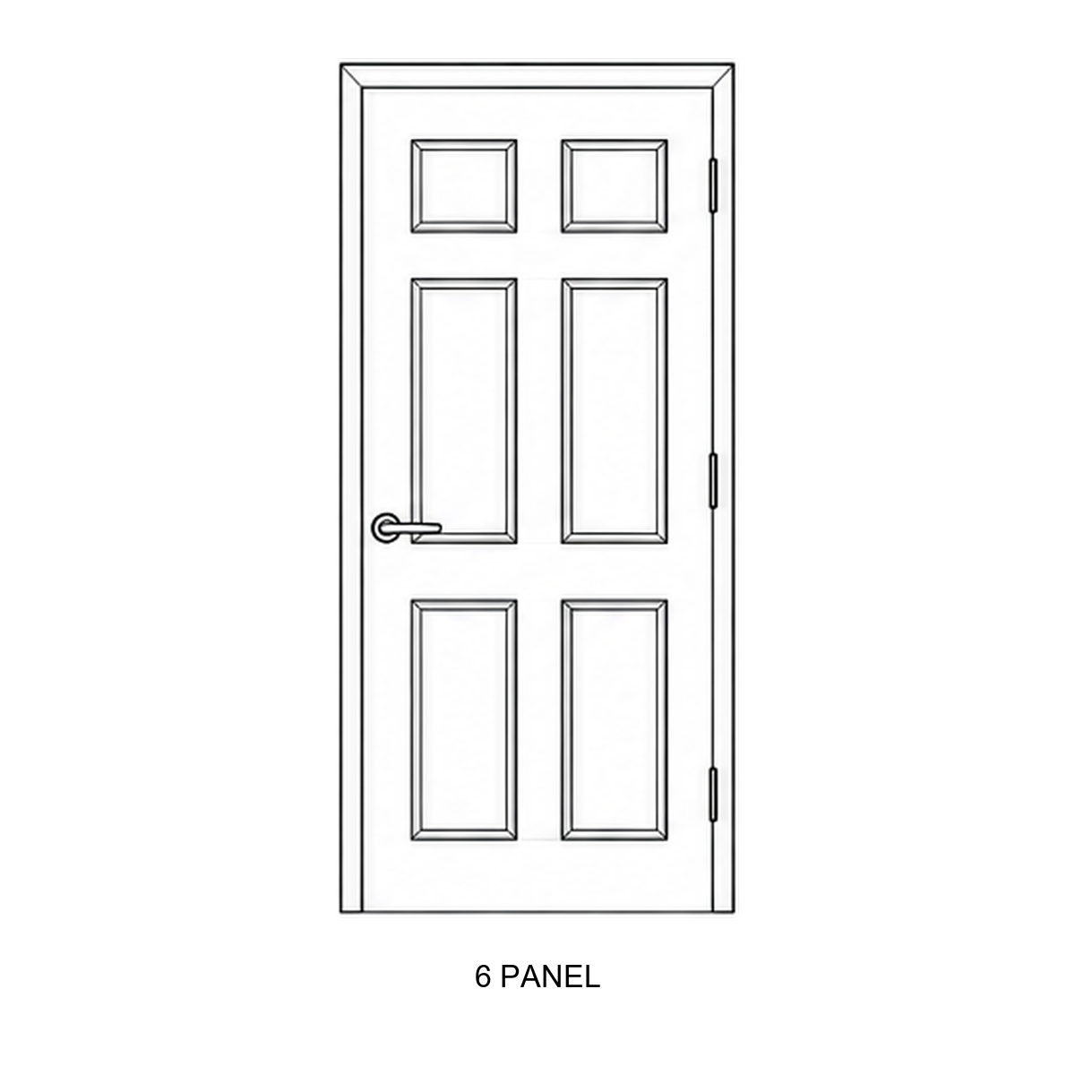 FD30 fire door design — 6 panel