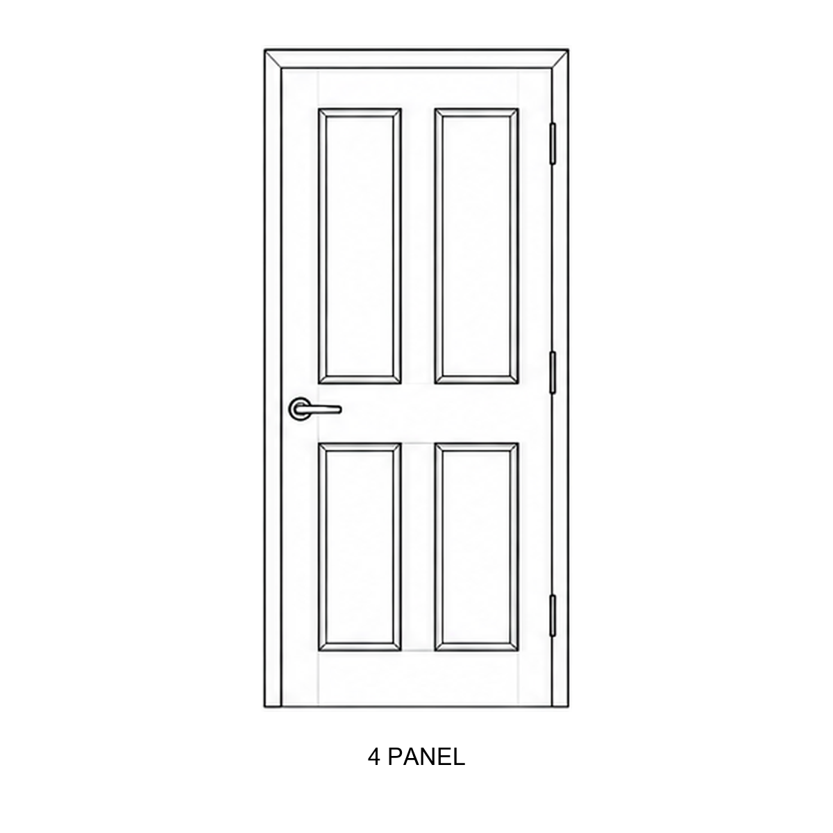 FD30 fire door design — 4 panel
