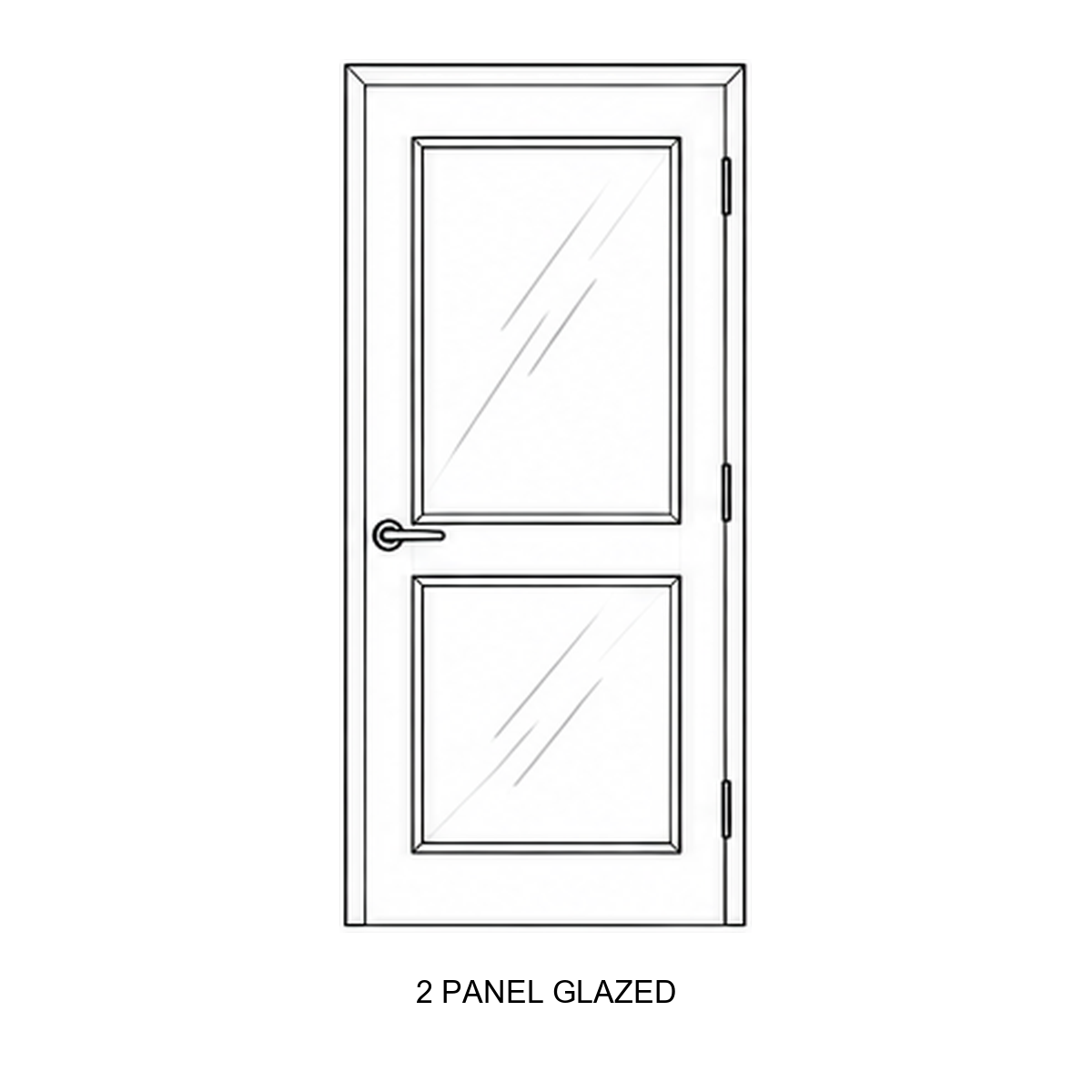 FD30 fire door design — 2 panel glazed