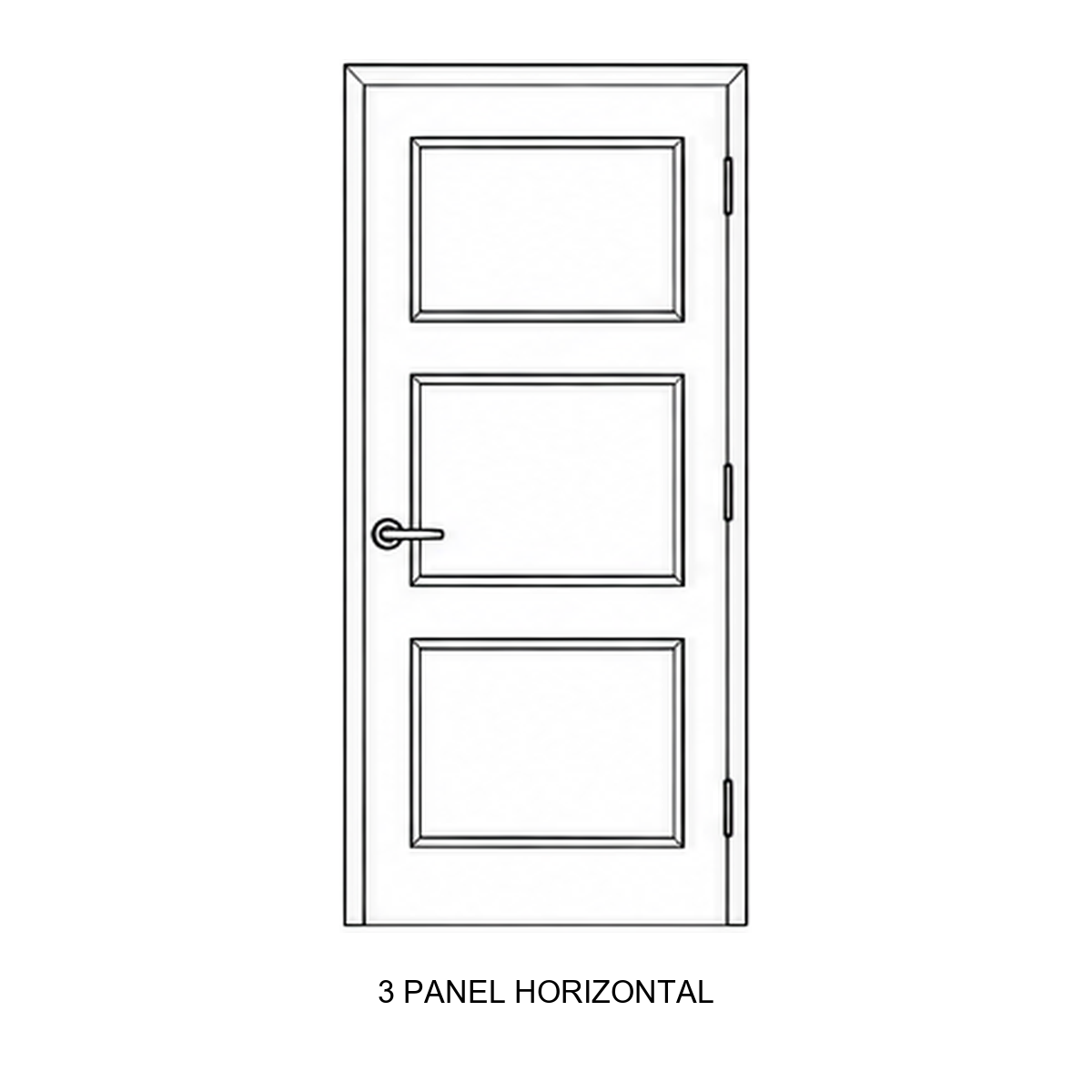 FD30 fire door design — 3 panel horizontal
