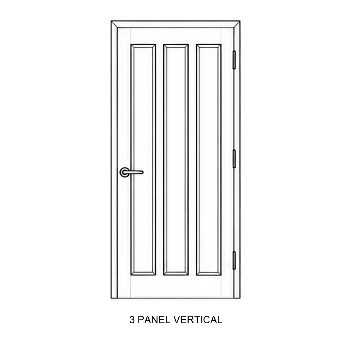 FD30 fire door design — 3 panel vertical